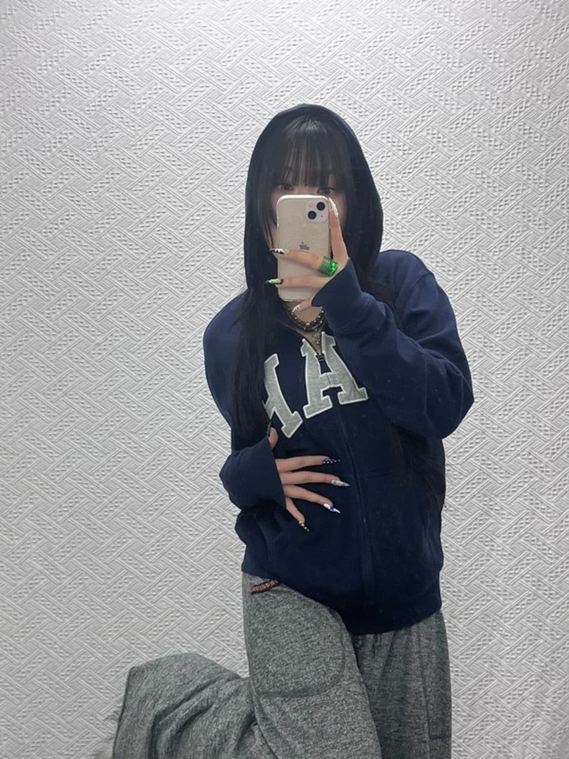 갭 올드스쿨 레트로 Y2K 빅로고 약기모 후드집업 M C08523 상품이미지2