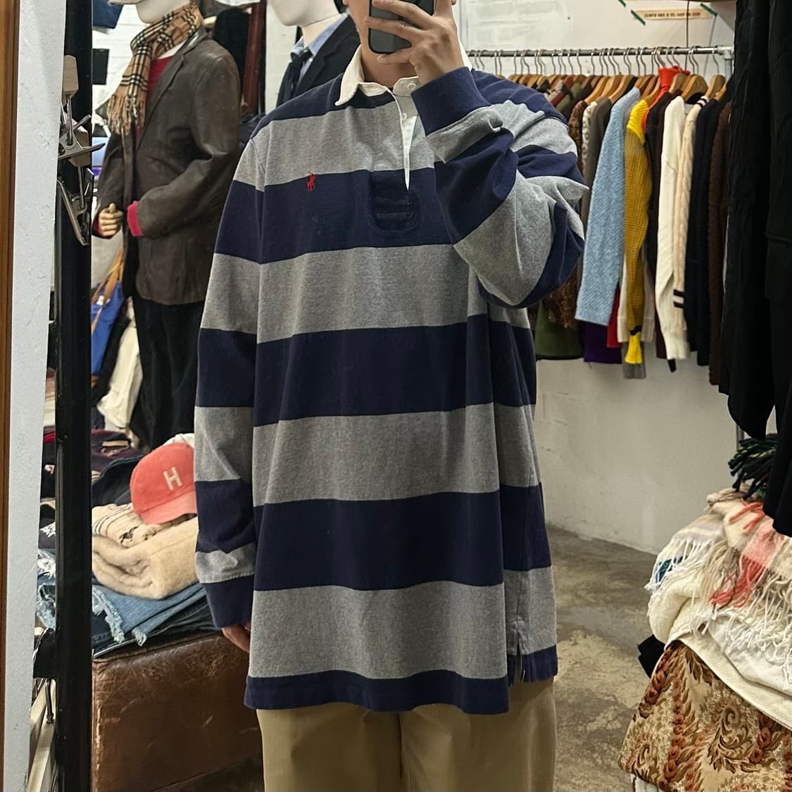 (착용컷) 폴로 랄프로렌 럭비 카라 티셔츠 (남성용 XXL) 상품이미지4