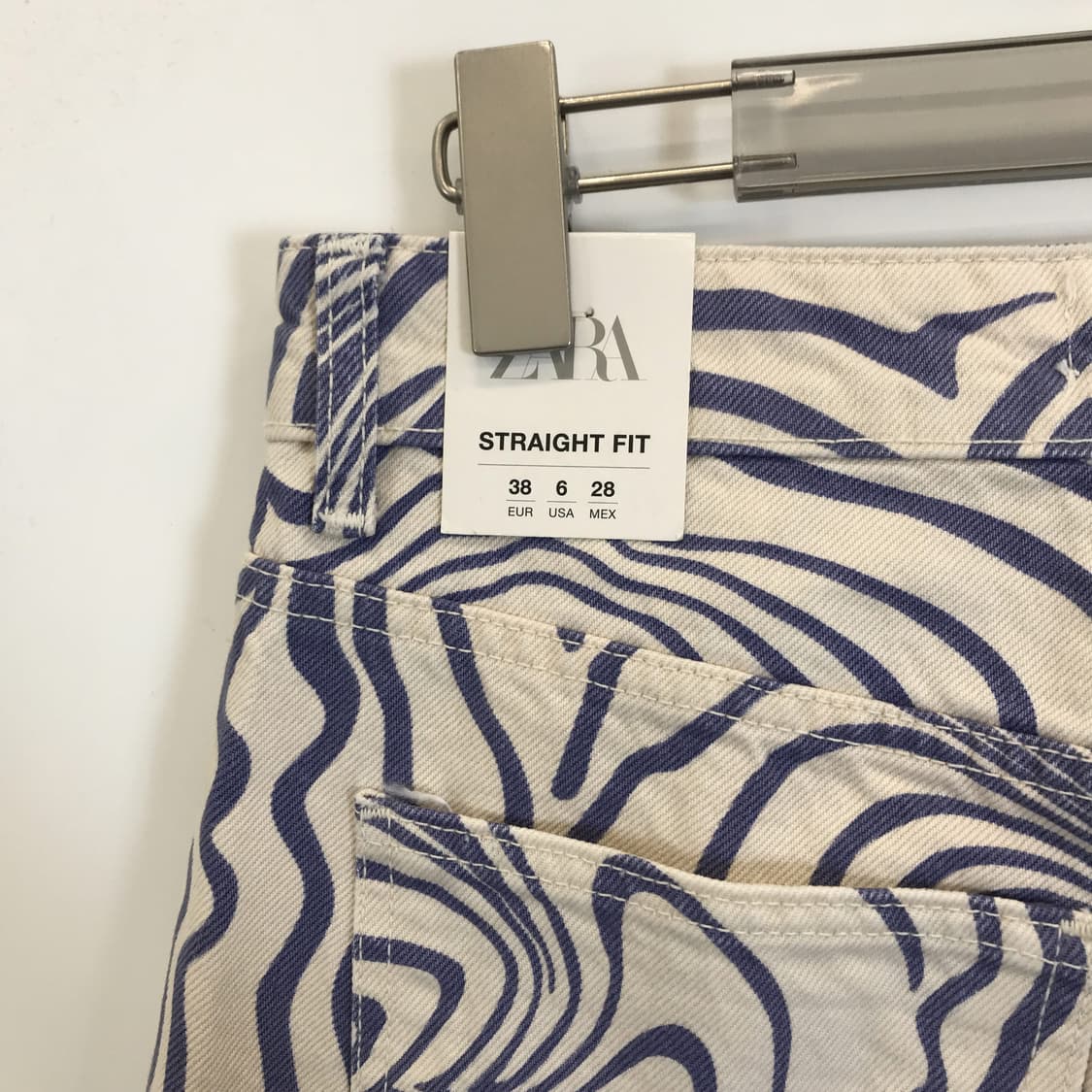 자라 패턴 스트레이트 데님팬츠 새상품 [여성28] 상품이미지4