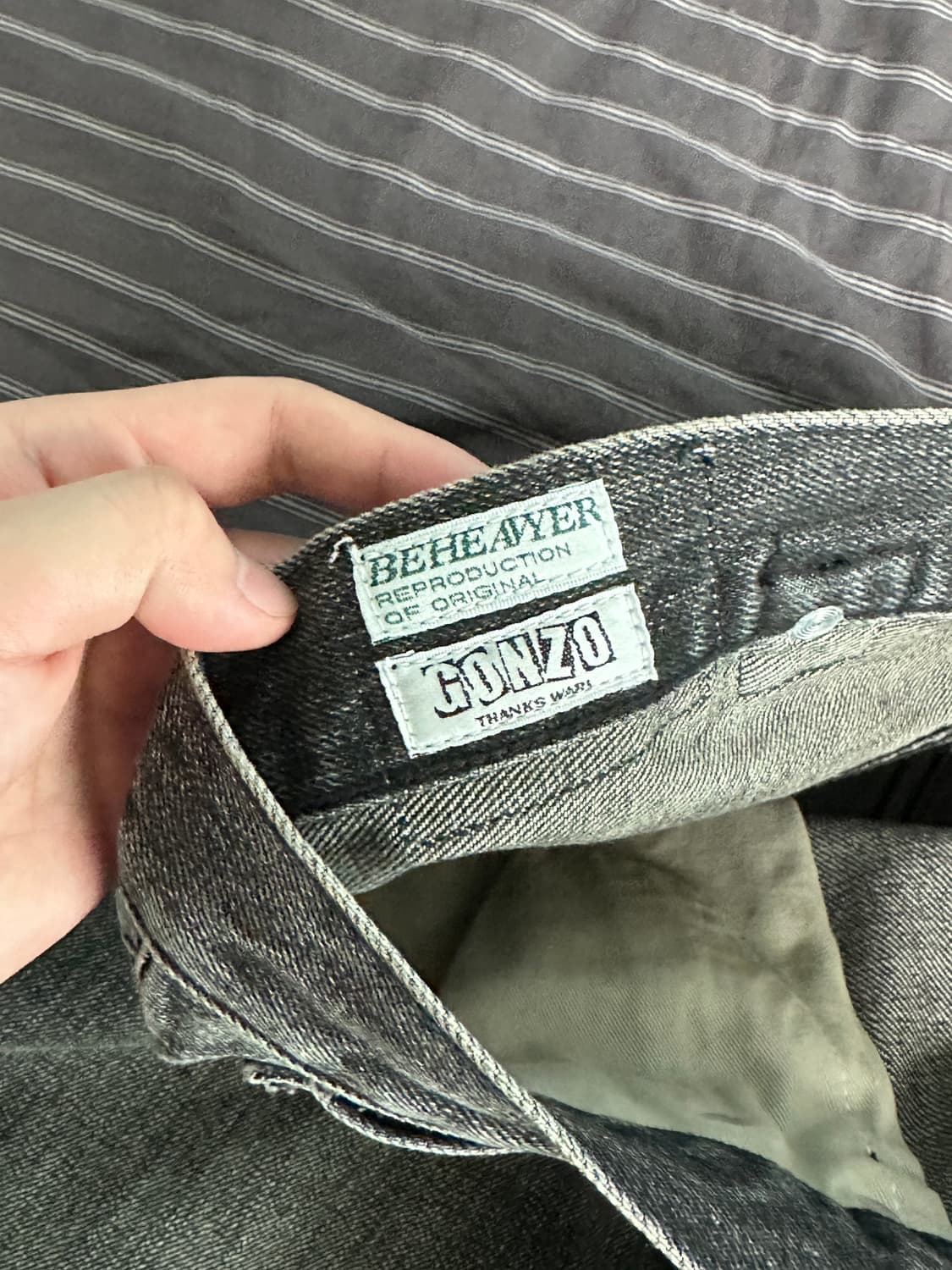 (30) 비헤비어 523L 셀비지 데님팬츠 워시드블랙 상품이미지3