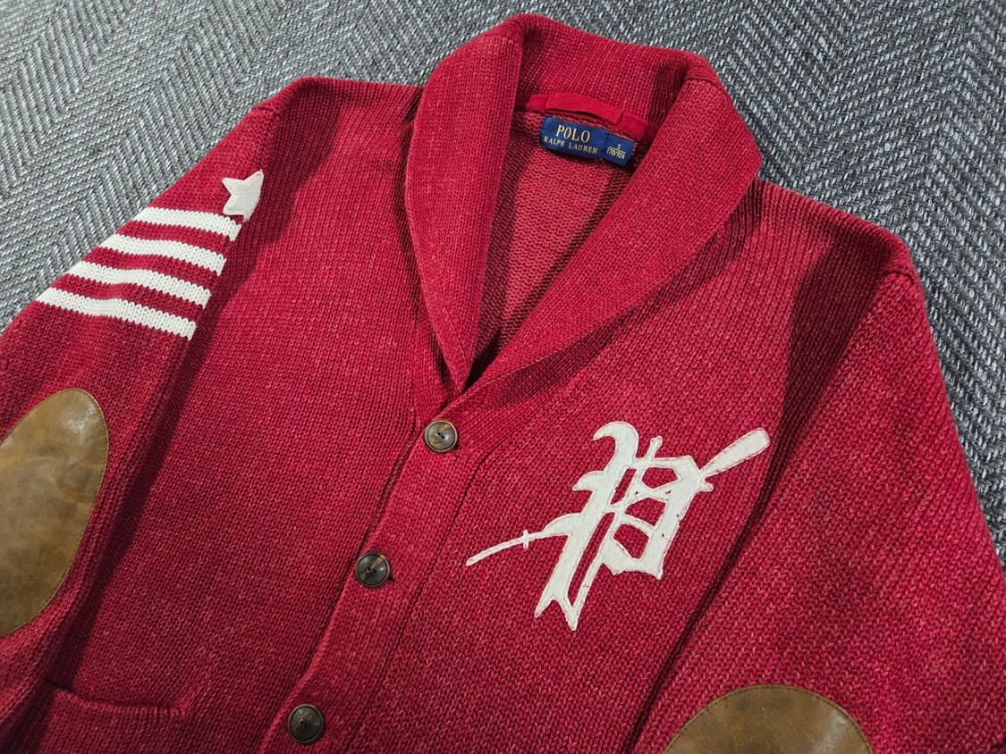 폴로 랄프로렌 엘보패치 숄카라 레터맨 가디건 상품이미지4