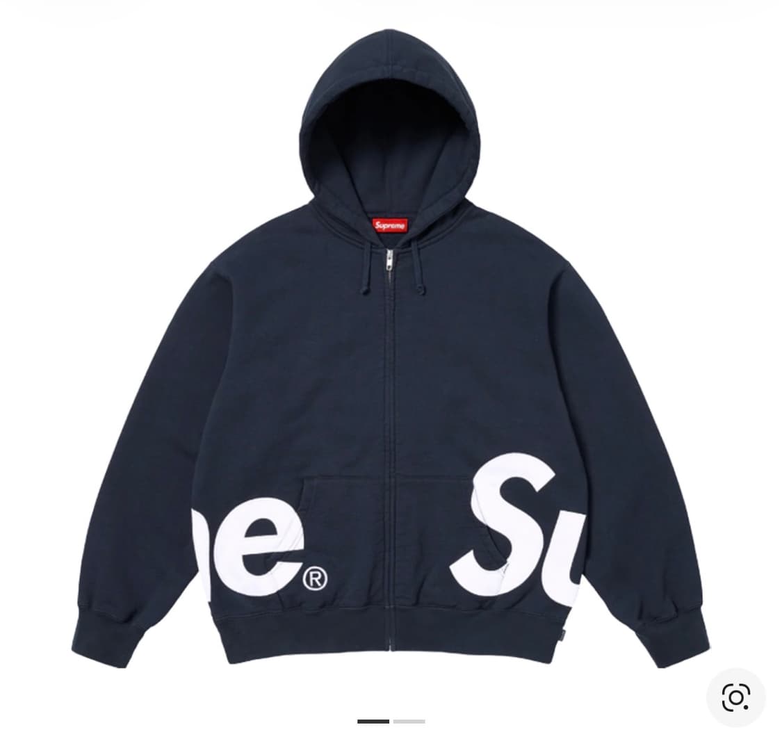 25ss 슈프림 빅로고 후드 집업 네이비 M 상품이미지1
