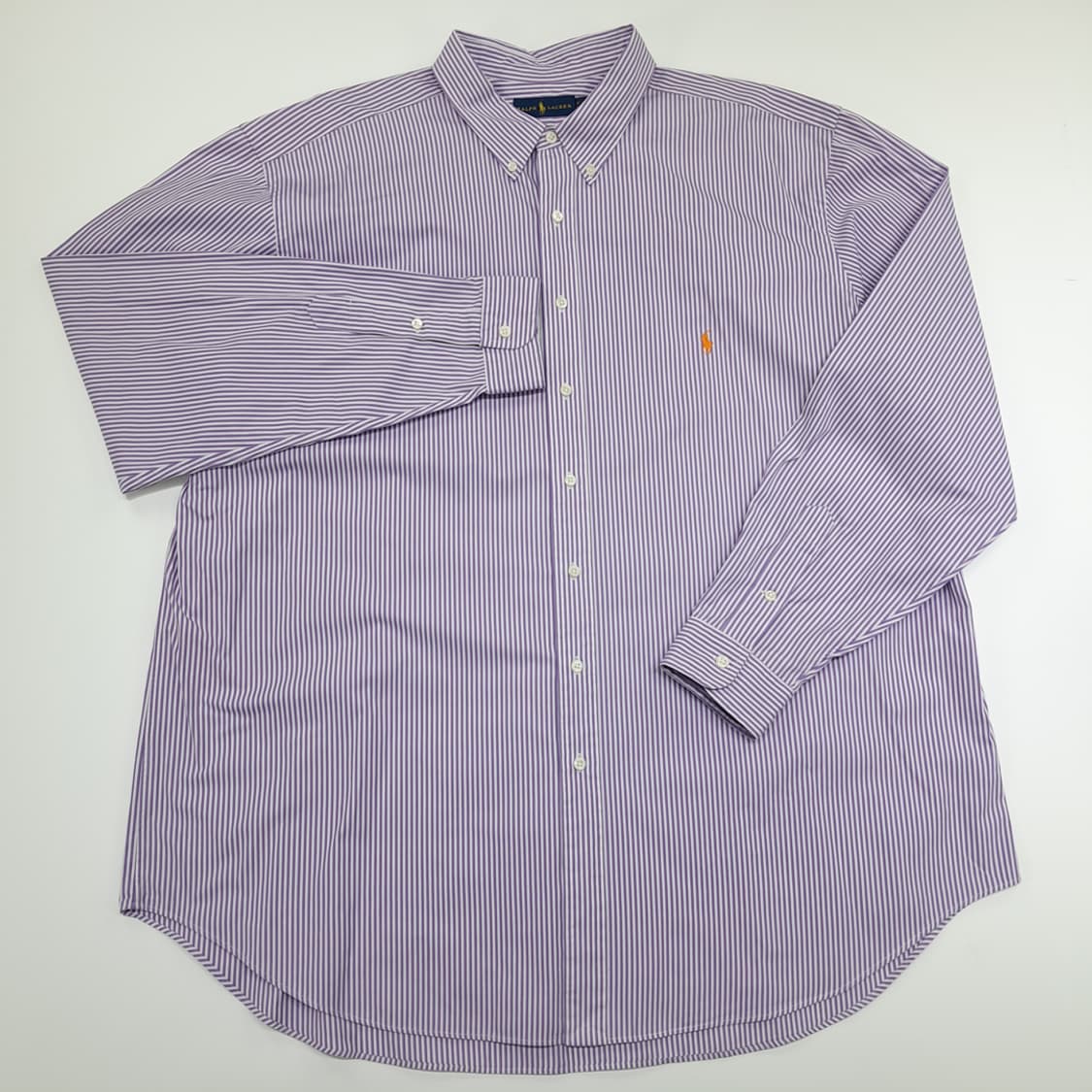 CN823 3XLT 폴로 랄프로렌 퍼플 스트라이프 긴팔 셔츠 남방 상품이미지2