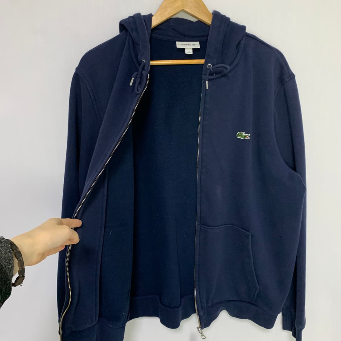 라코스테 네이비 후드집업 기모 여성 XL 남녀공용 남성 M 상품이미지7