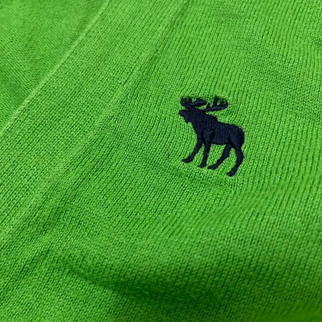 아베크롬비 앤 피치 무스 자수 로고 니트 가디건 [그린] M/95 상품이미지5