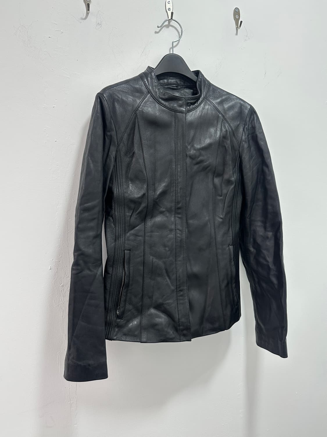 Vintage side detail lamb leather jacket 상품이미지5