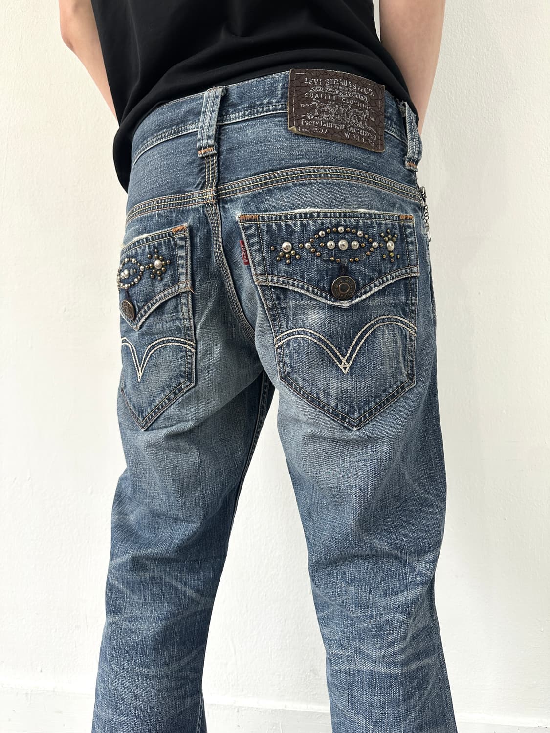 리바이스 507 젬스톤 워싱 블루 플레어진 상품이미지4