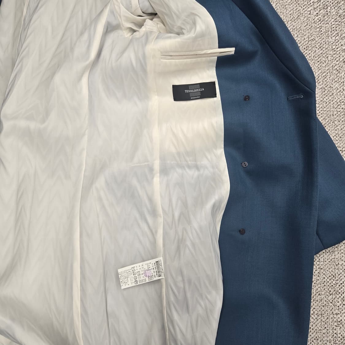 0828 미샤 모헤어 블랜딩더블 버튼 롱 코트 블루 55 상품이미지10