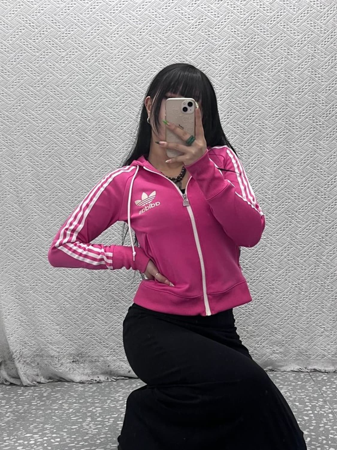 아디다스 Y2K 레트로 00's 핫핑크 플락 후드 져지 90 C09207 상품이미지2