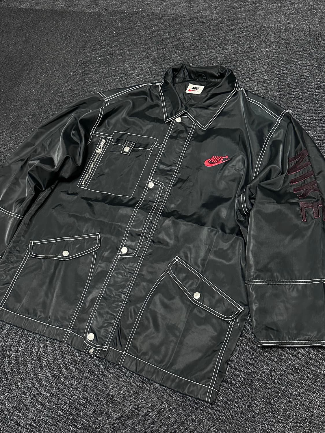 90s nike og 빅로고 스우시 스티치 나일론자켓 상품이미지4