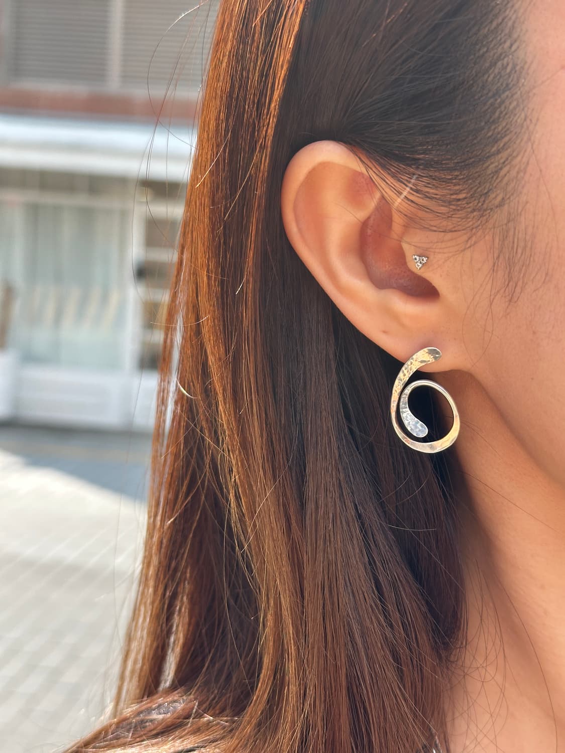 VintageHammered Spiral 925Silver Earring 상품이미지2