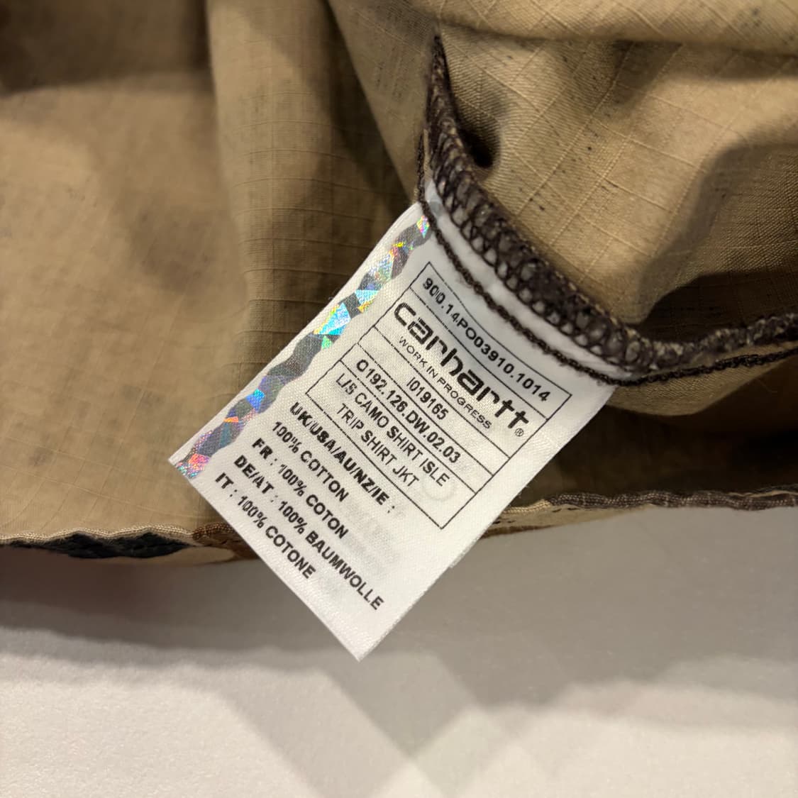 [S] 칼하트 WIP 레귤러 카모 포켓 셔츠 D817 상품이미지7