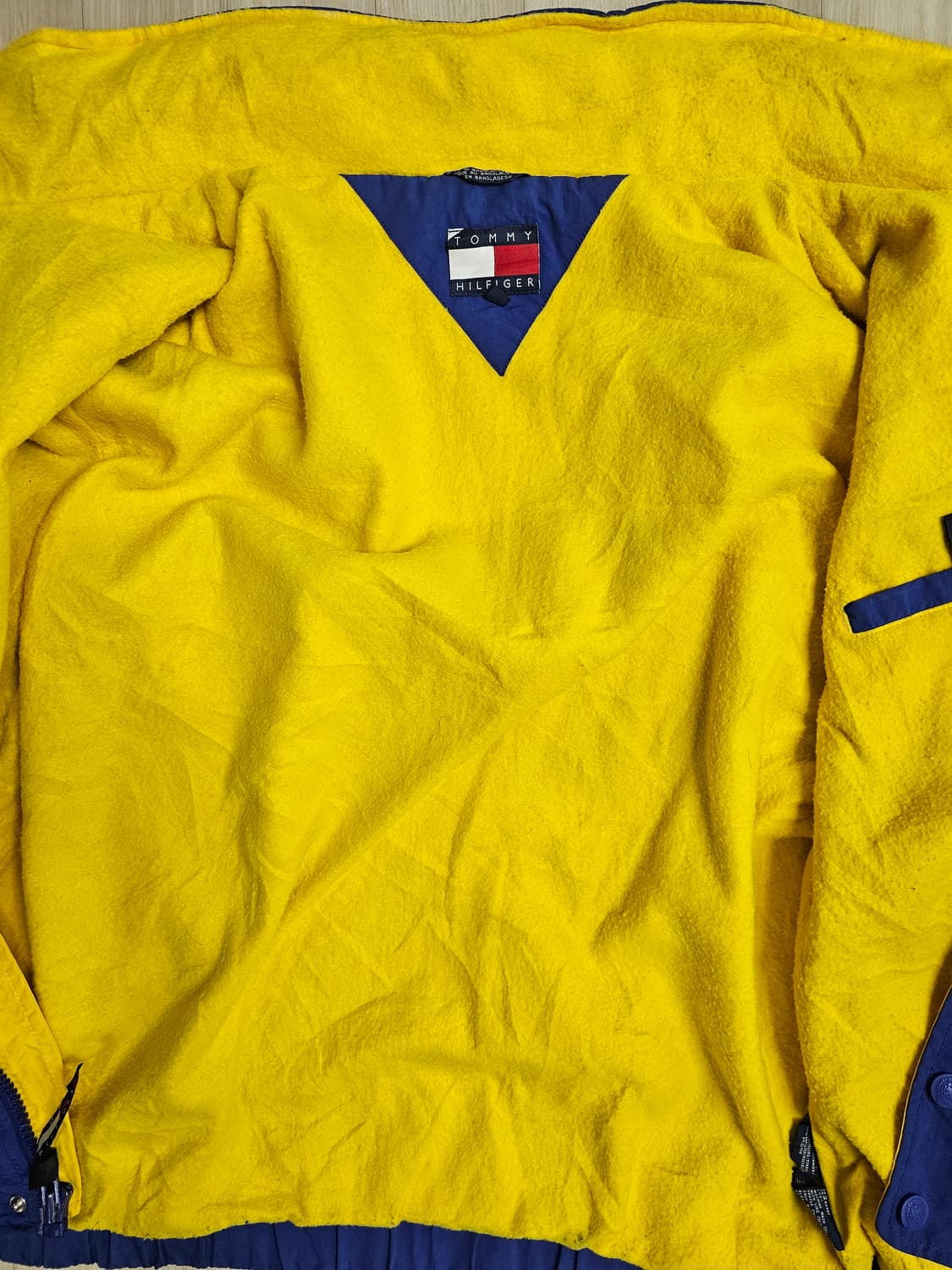 90s 빈티지 올드스쿨 타미힐피거 후리스 안감 바람막이 XXL 상품이미지6