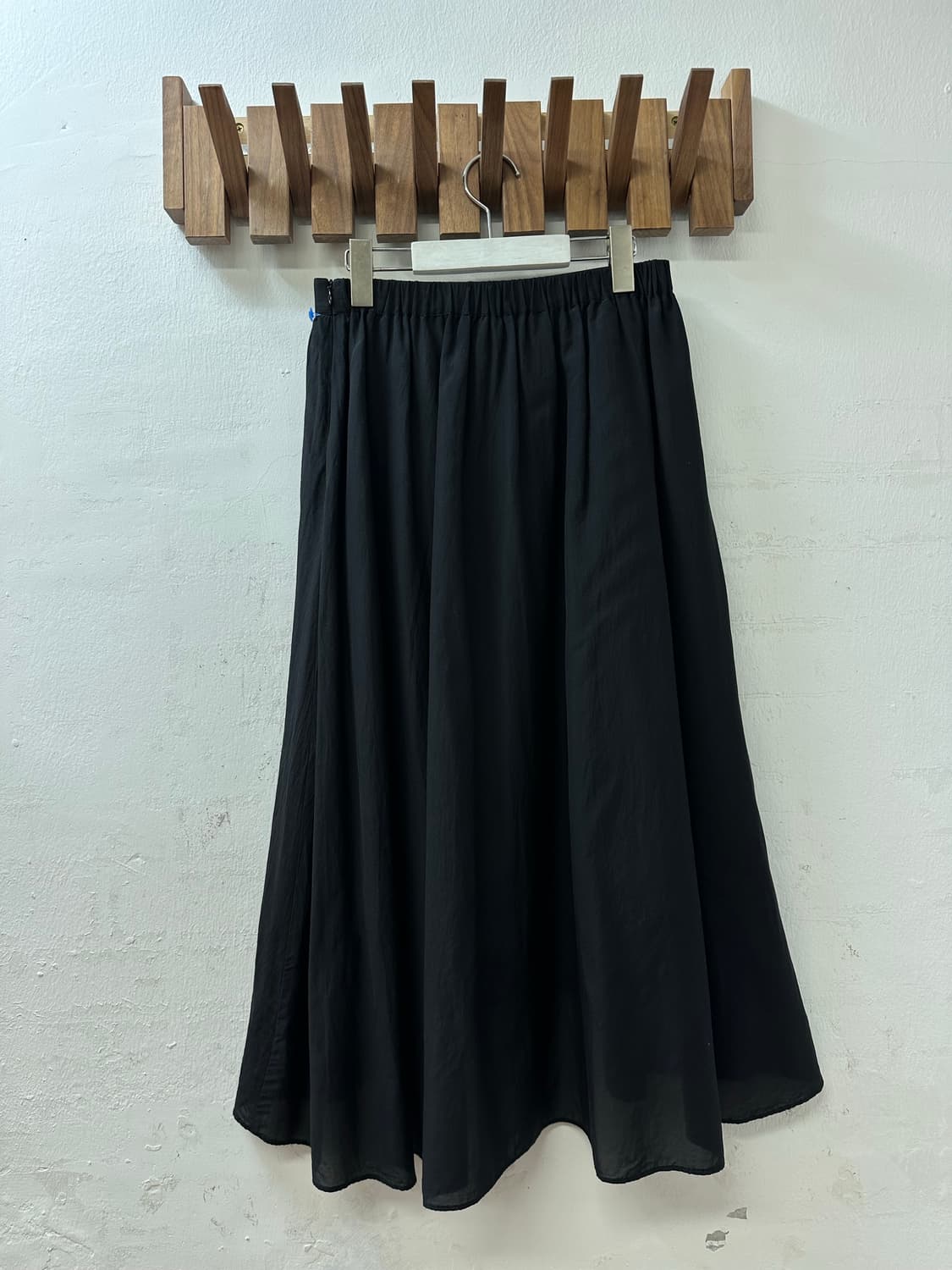 일본빈티지 Simplicite 블랙 레이어드 쉬폰 언발 드레이프 스커트 상품이미지5