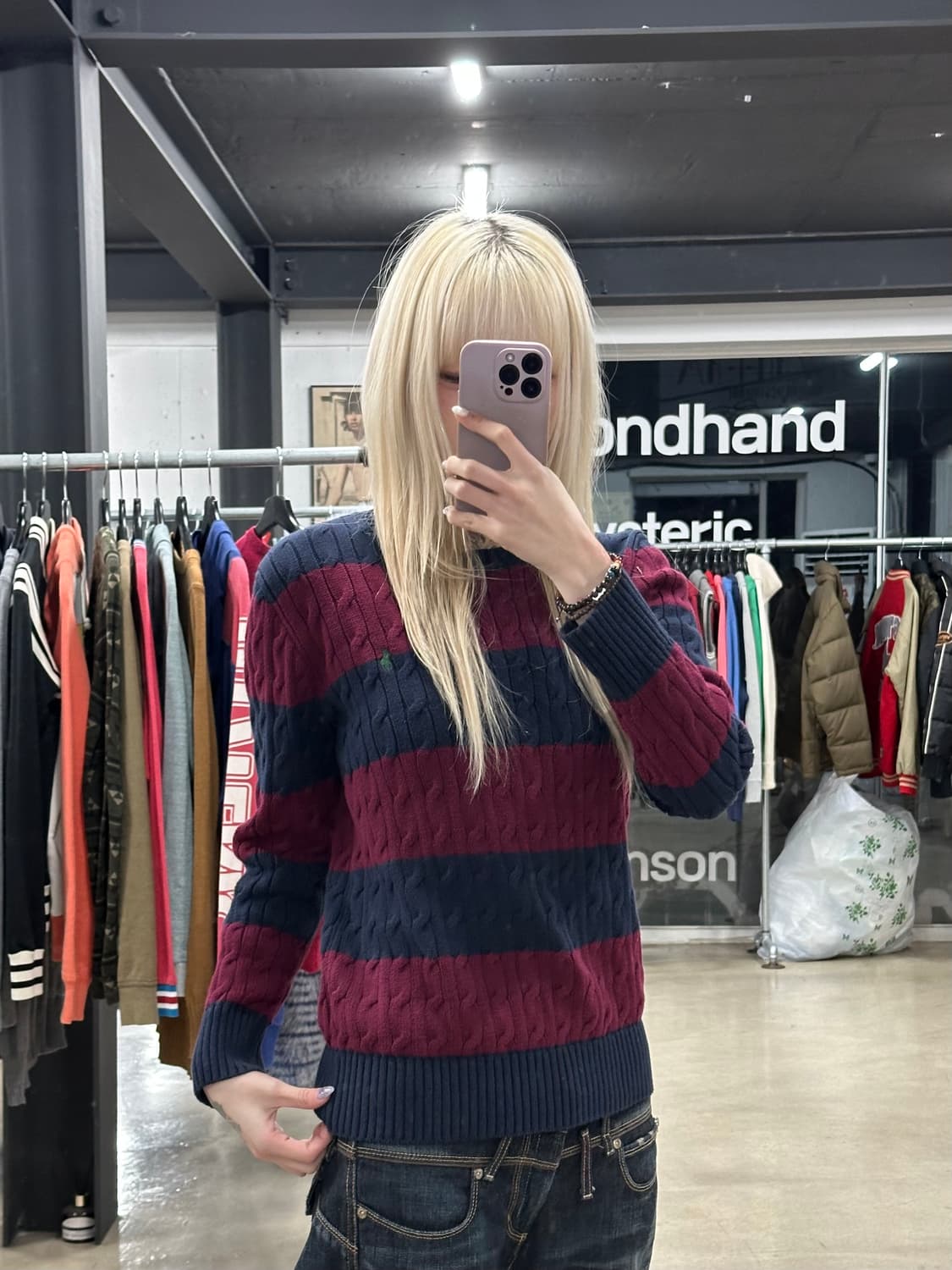 폴로 랄프로렌 스트라이프 케이블 니트 상품이미지1