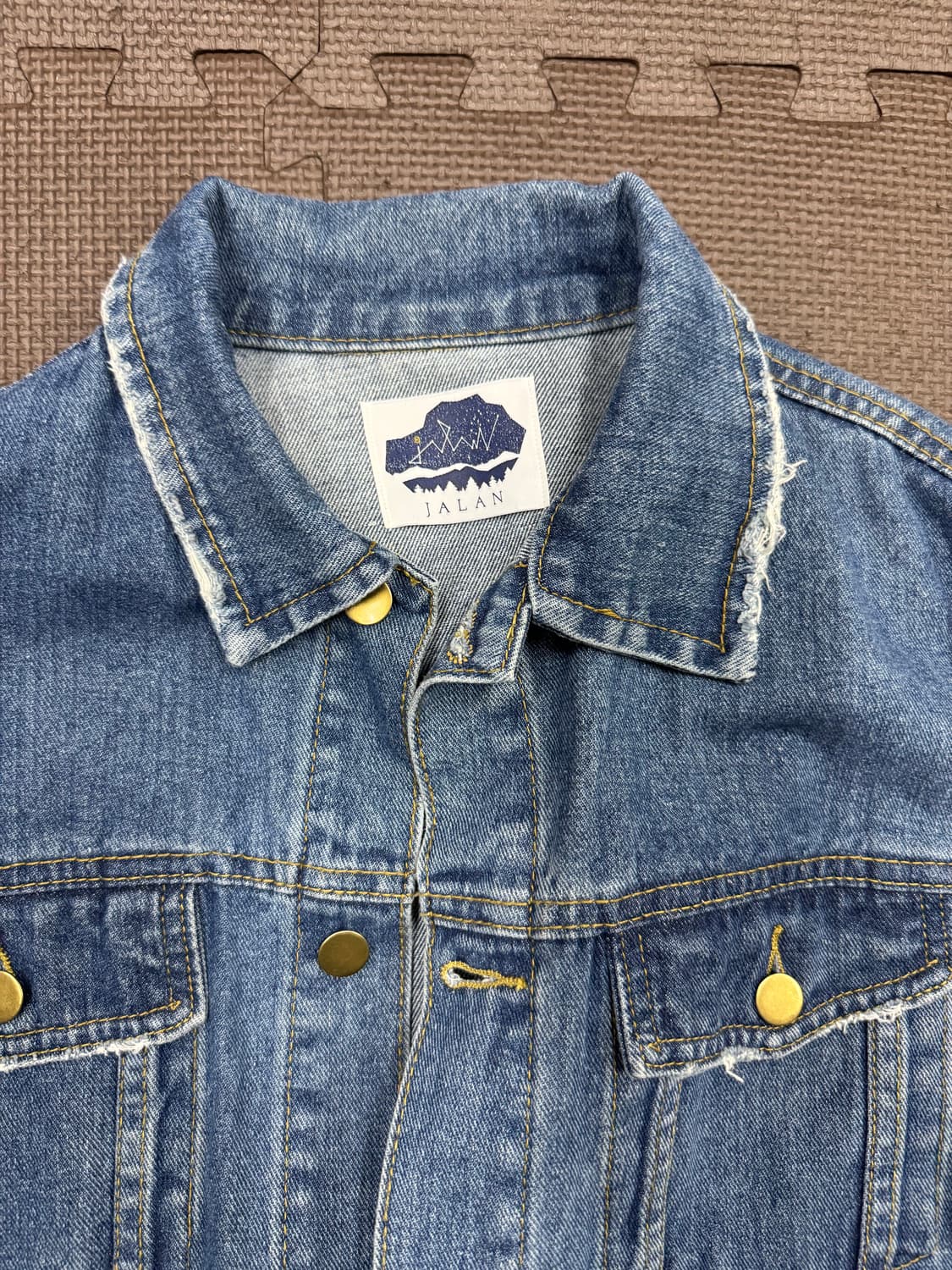 jalan unique denim mix trench 상품이미지2