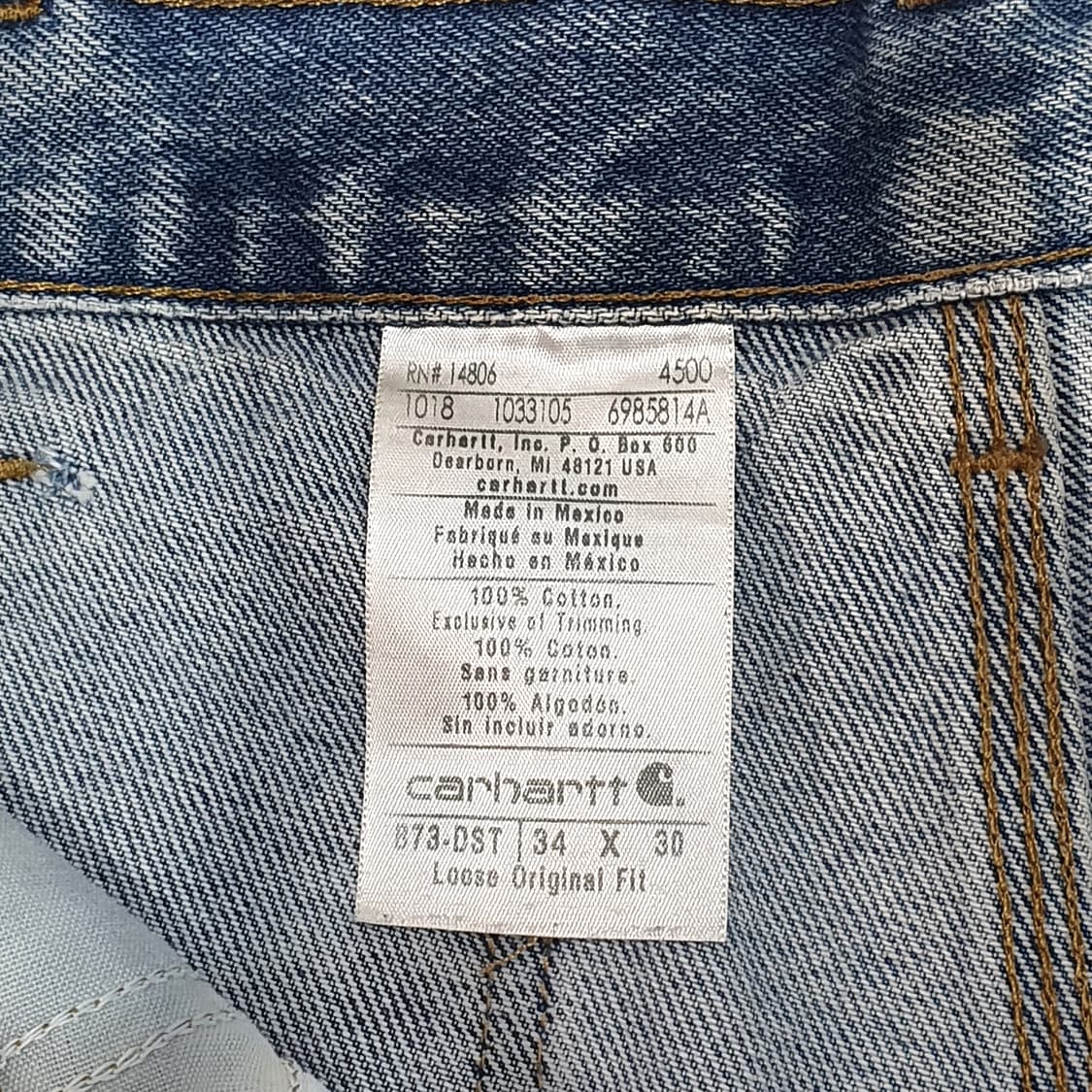 칼하트 더블니 데님 B73 에이징 34 (32~33) 상품이미지7