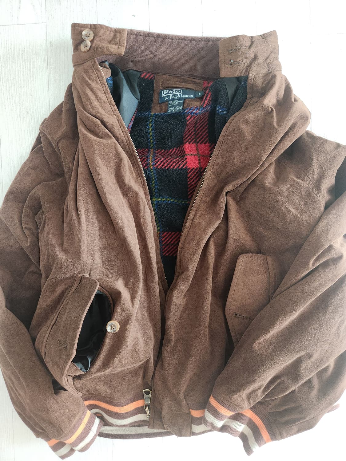 폴로 랄프로렌 90's 빈티지 스웨이드 해링턴 자케 상품이미지1