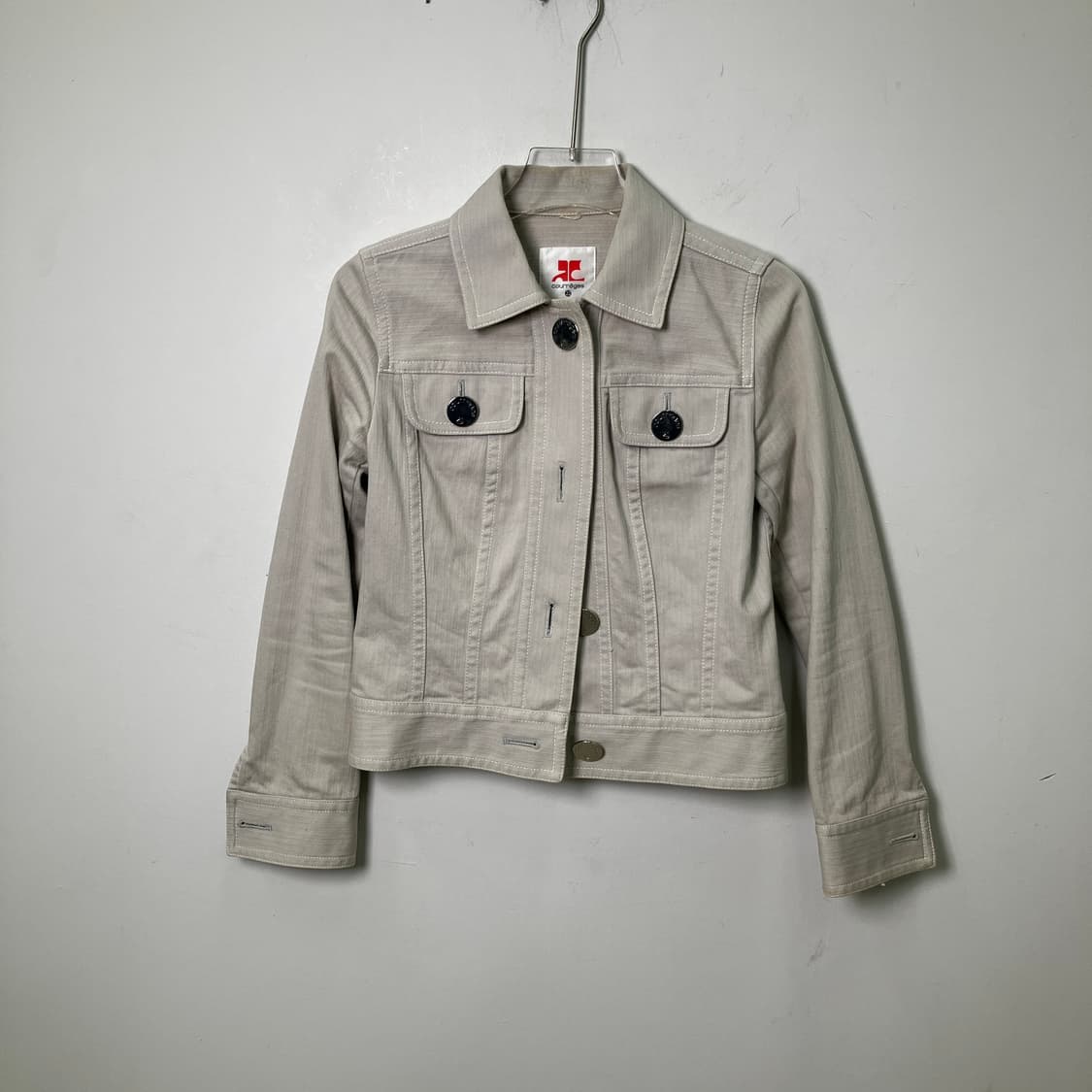 꾸레쥬 21 아이보리 데님 숏 자켓 트러커 상품이미지1