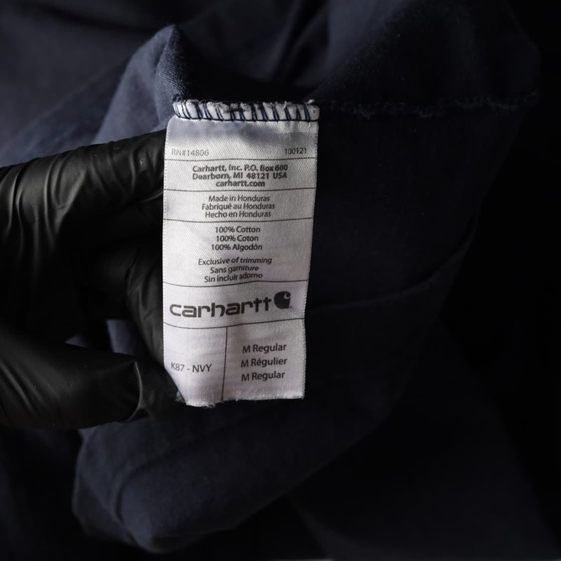 칼하트 네이비 스퀘어 로고 포켓 반팔티 M 상품이미지6