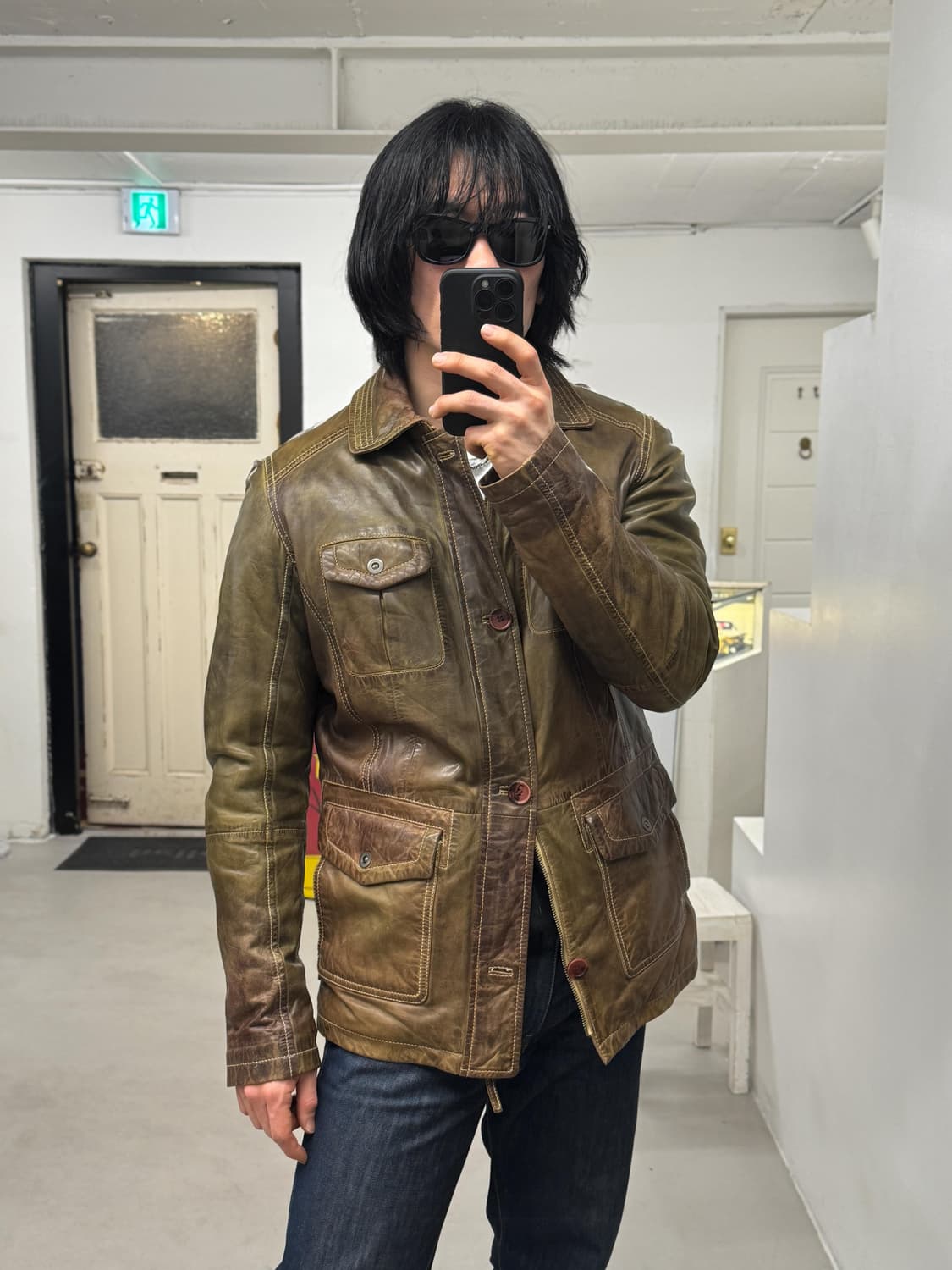 에이징 레더 자켓 상품이미지6