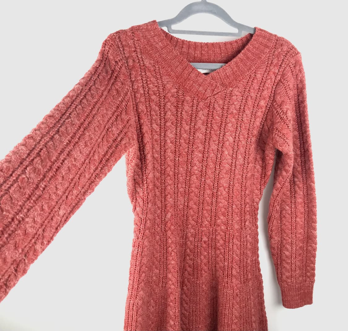 모리걸 하구미 케이블 울혼방 니트원피스 아오이유우 미사깔 히피에스닉빈티지 상품이미지4