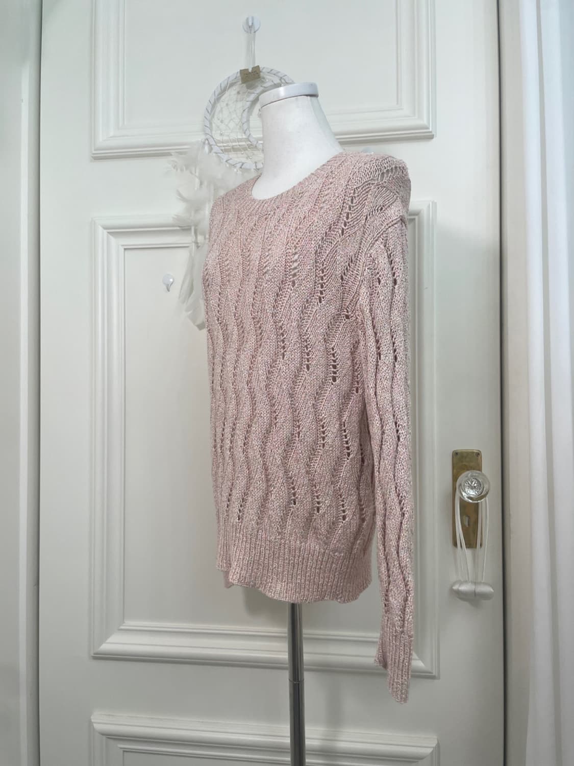 pink pastel mix wave point knit top 상품이미지2