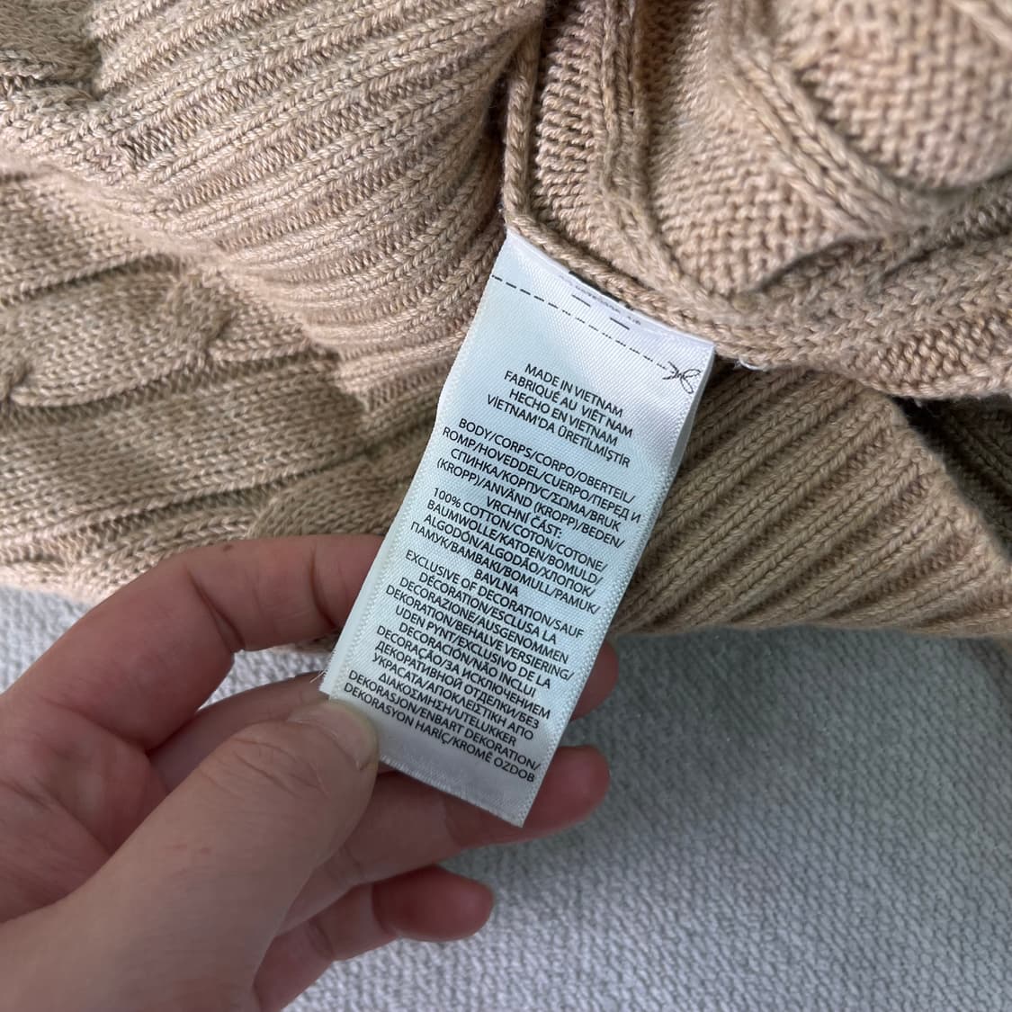 W 95 폴로랄프로렌 신형라벨 꽈배기 베이지 니트 상품이미지6