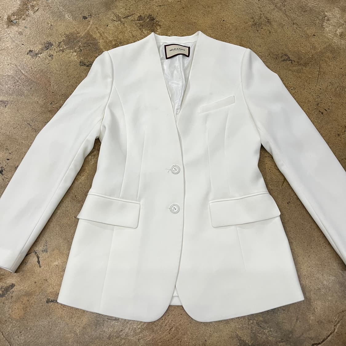 [정품] 모조에스핀 화이트 노카라 자켓 b15 상품이미지3