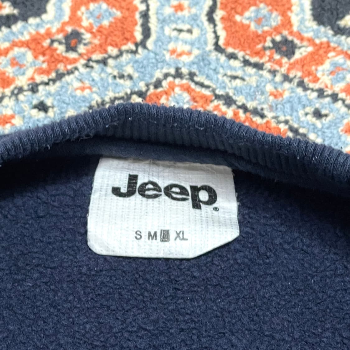 지프 스펠로고 네이비 기모 맨투맨 남성M 상품이미지3