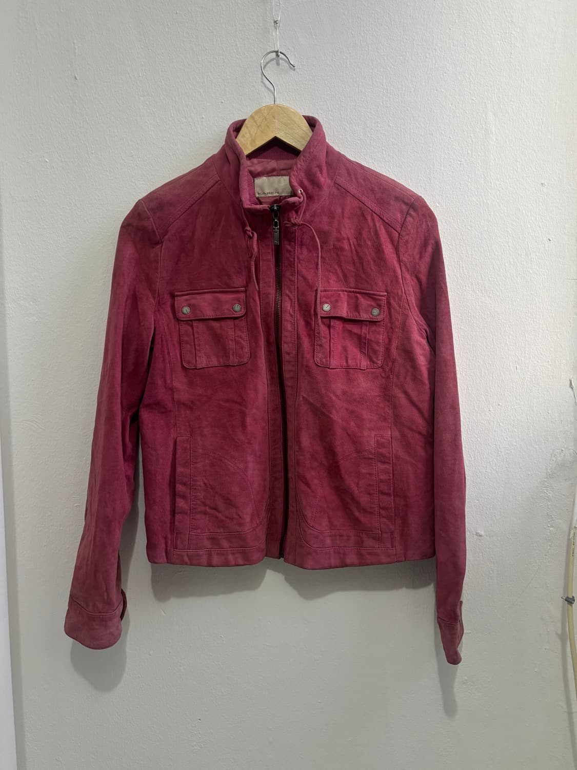 Vintage Pink Suede Zip-Up Jacket 상품이미지1