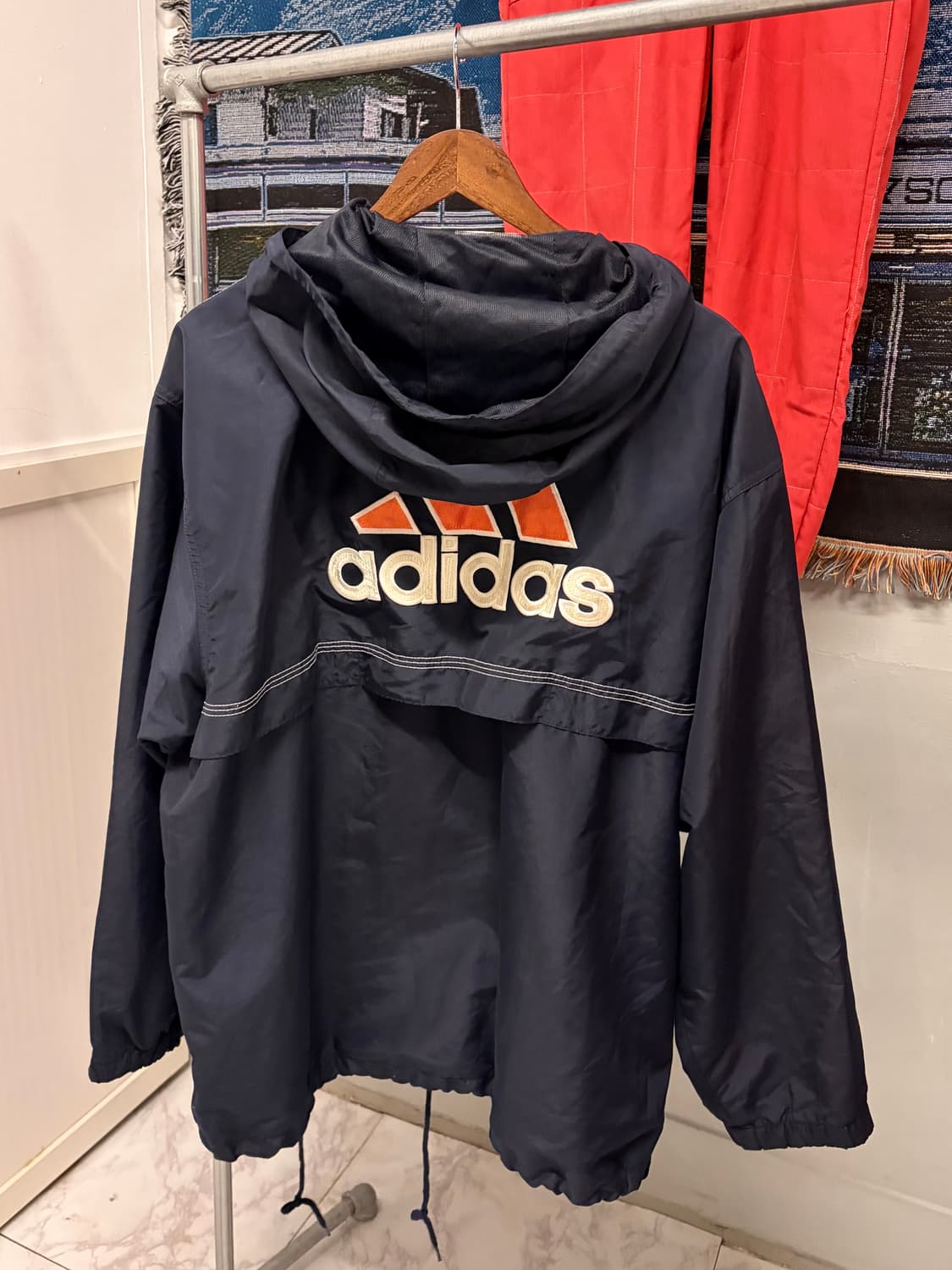 (정품/105) 아디다스 올드스쿨 빅로고 바람막이 a1  상품이미지3
