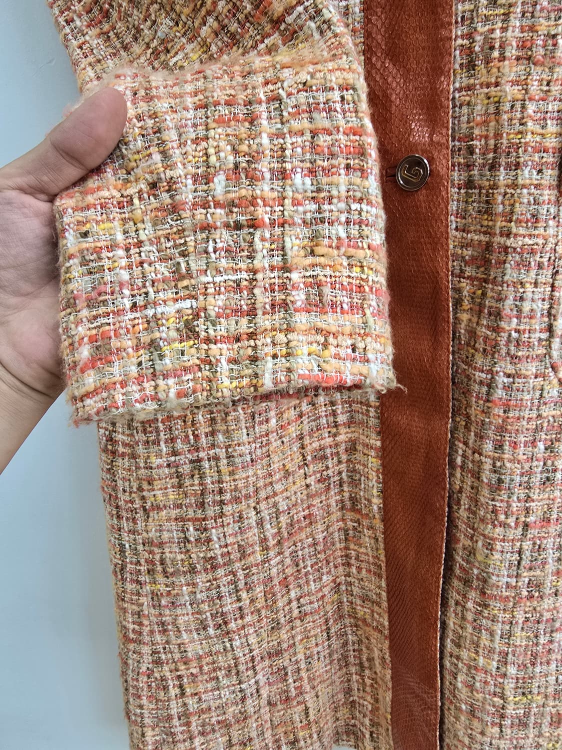 돌체앤가바나 정품 트위드 원피스형 롱코트 상품이미지5