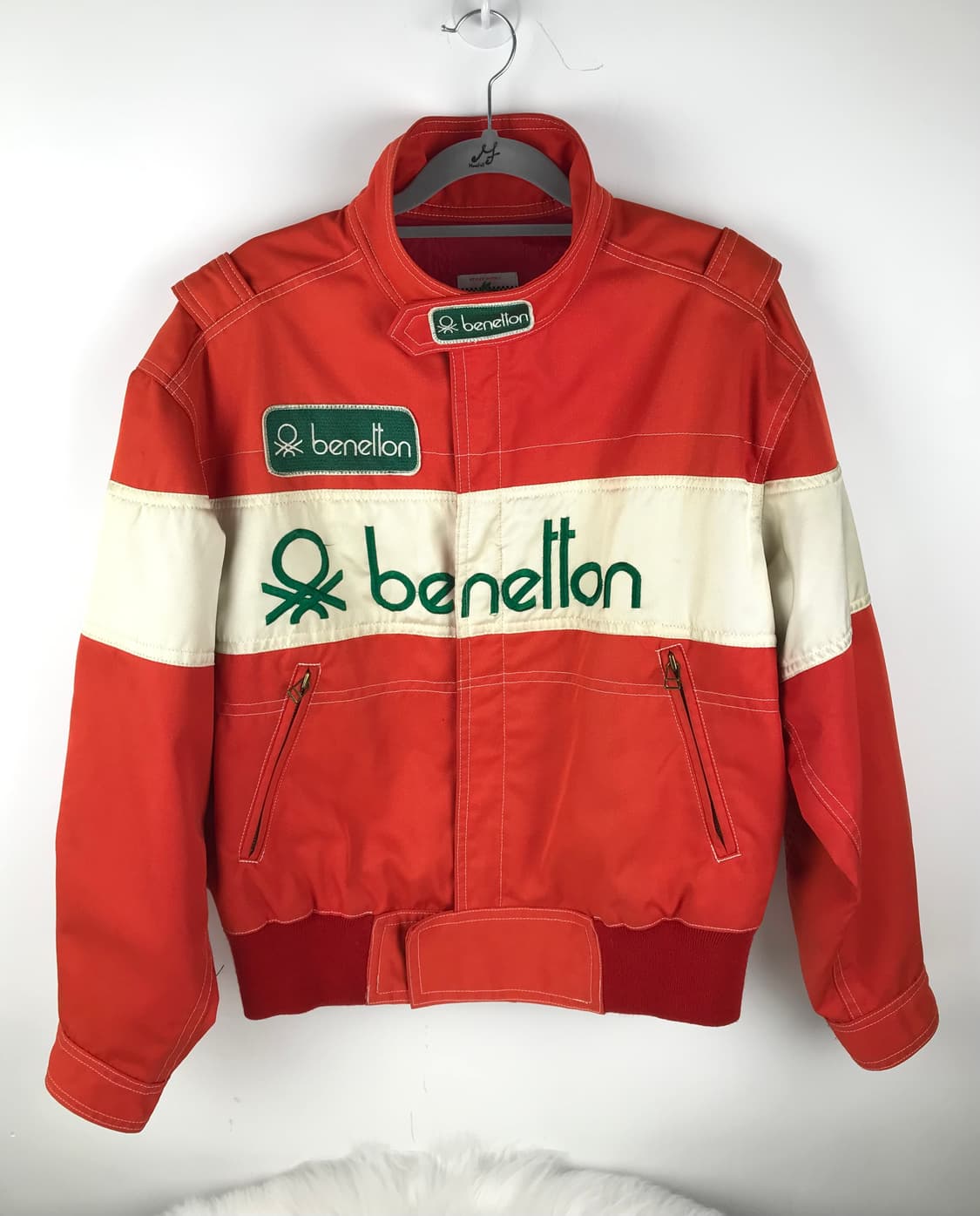 90s 베네통 레이싱 자켓 ma-1 항공점퍼 바이커 f1 오렌지 빈티지 상품이미지1