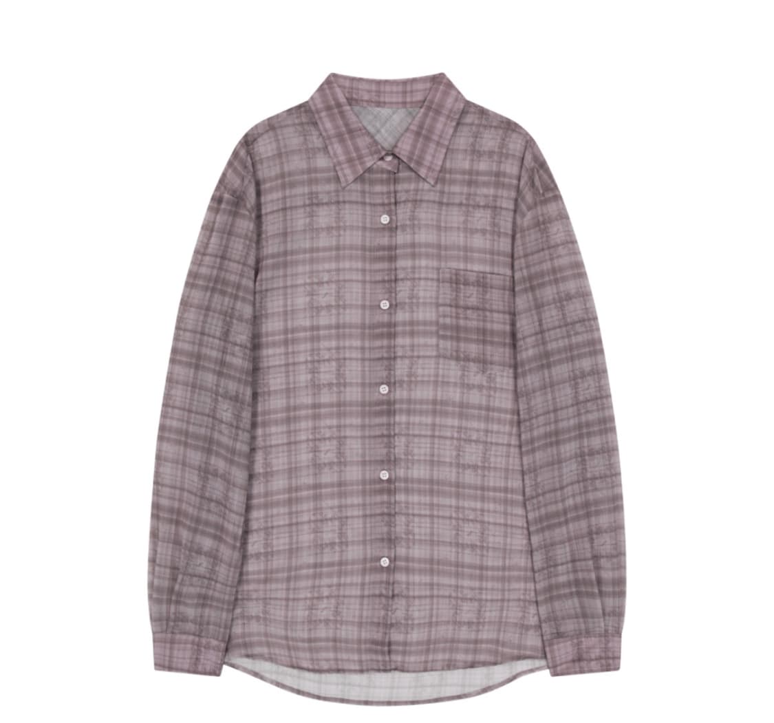 쿨거래네고)) 오호스 오버 체크 셔츠 핑크  상품이미지1