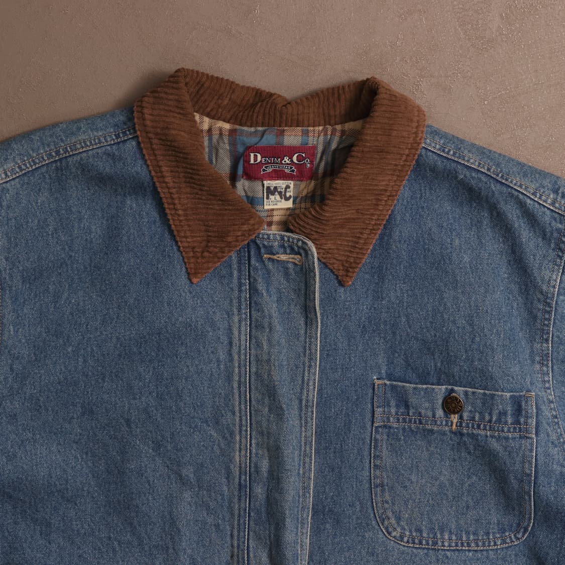 90's 데님앤코 코듀로이카라 커버올 자켓 A1702 상품이미지2