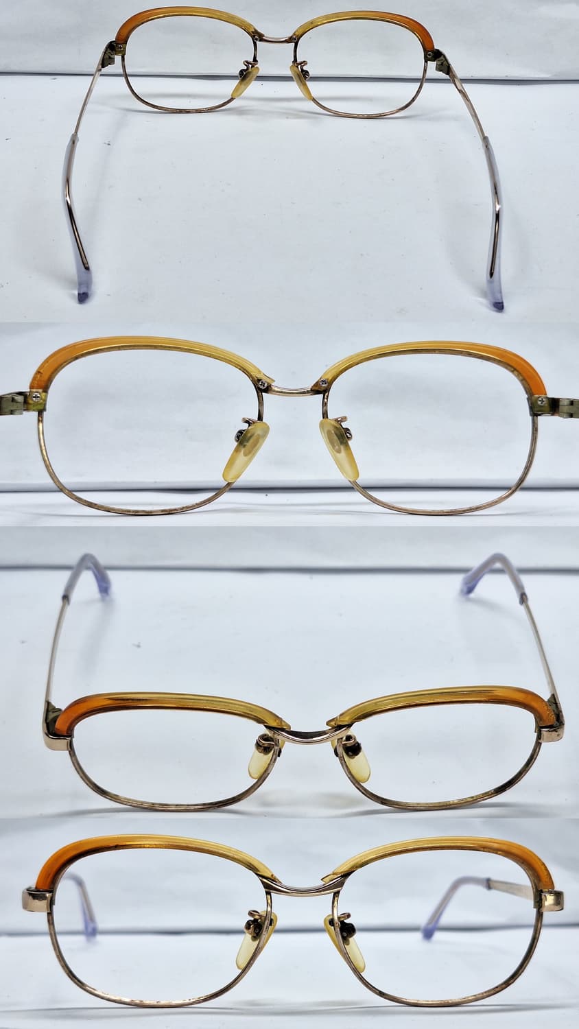 80s 일본 빈티지/LAURIFR no550 12KGF 금장 하금테 안경 상품이미지4