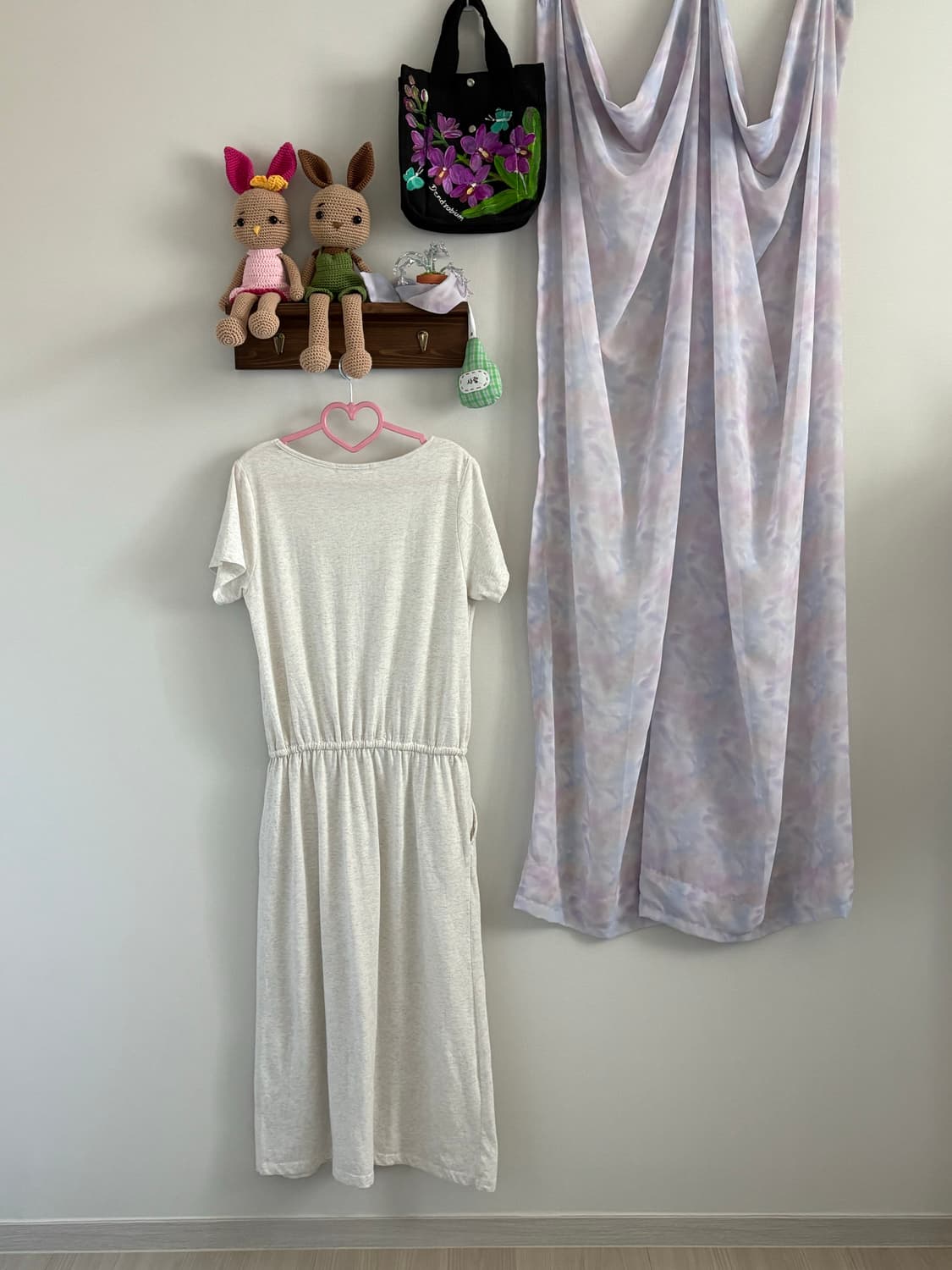 오트밀 반팔 원피스 상품이미지3