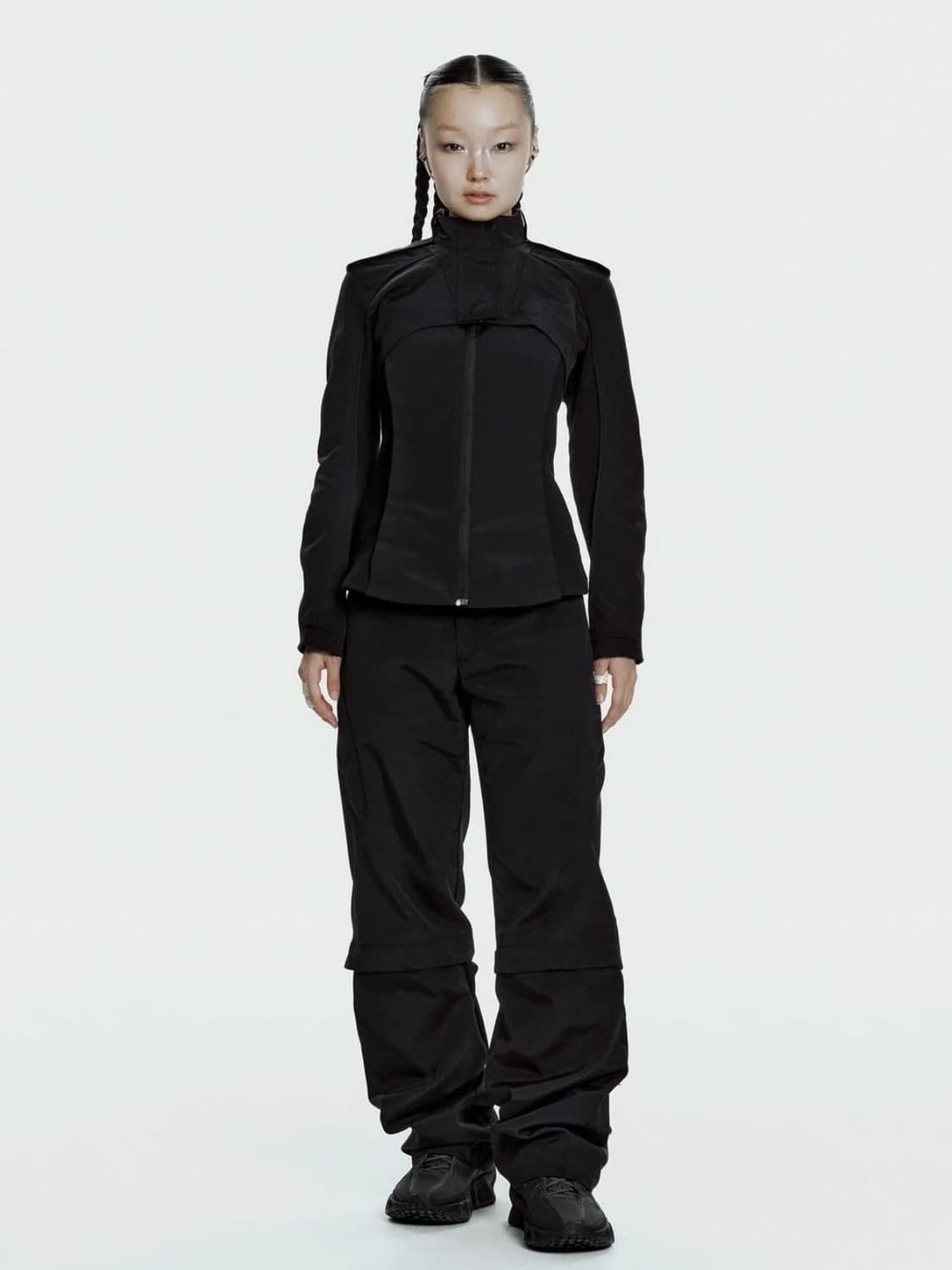 혜인서 더블 레이어 모토 자켓 블랙 상품이미지3