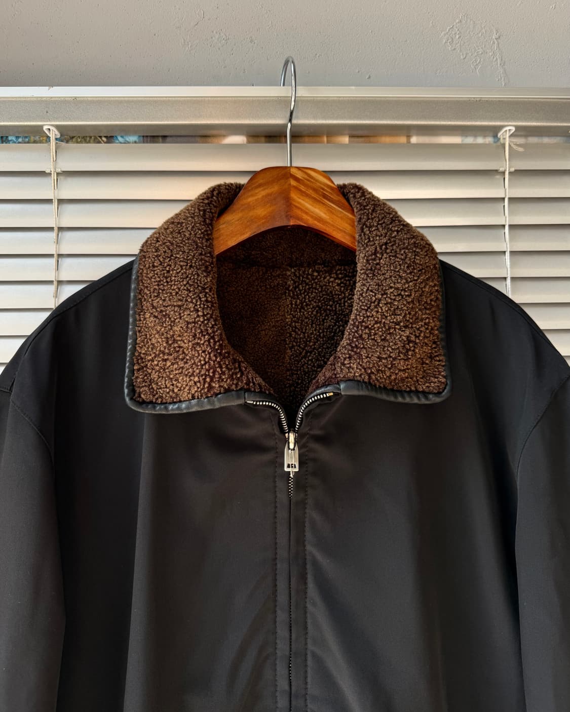 LOEWE 90-00s leather trim nylon jacket 상품이미지3