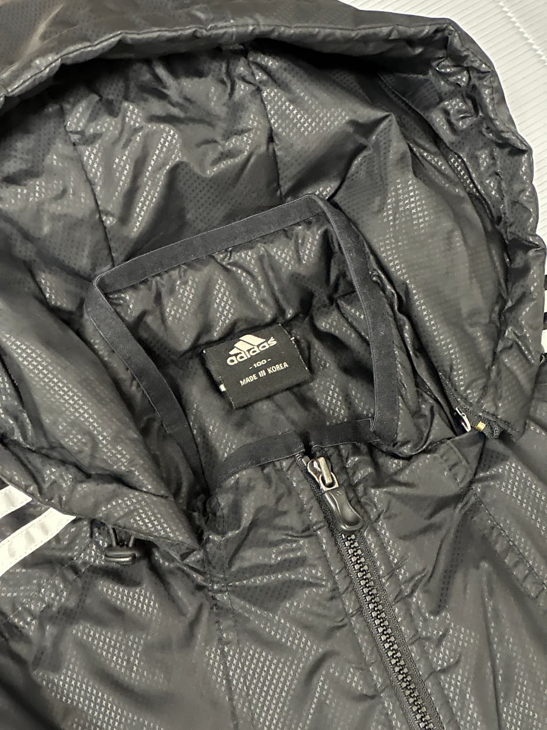 아디다스 로고 후드 점퍼 자켓 블랙 100 상품이미지4