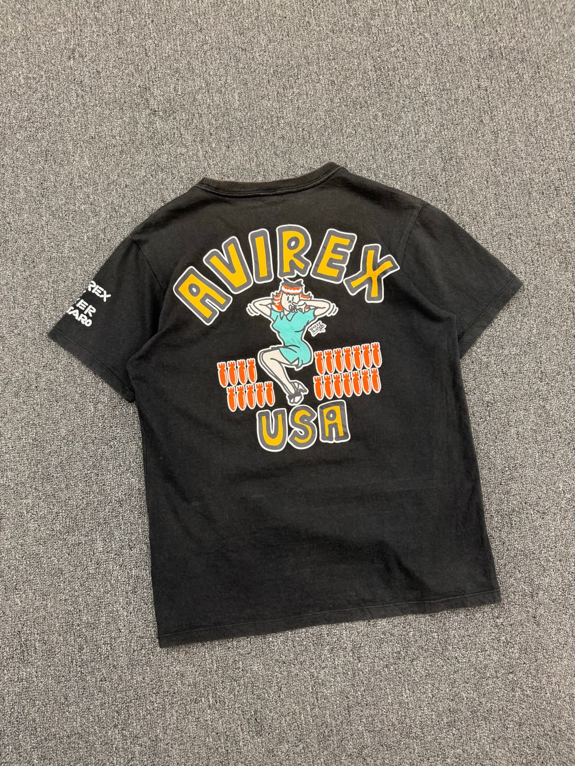 M)AVIREX USA X BOX JUNTARO 빈티지 후면 프린팅 반팔 상품이미지5