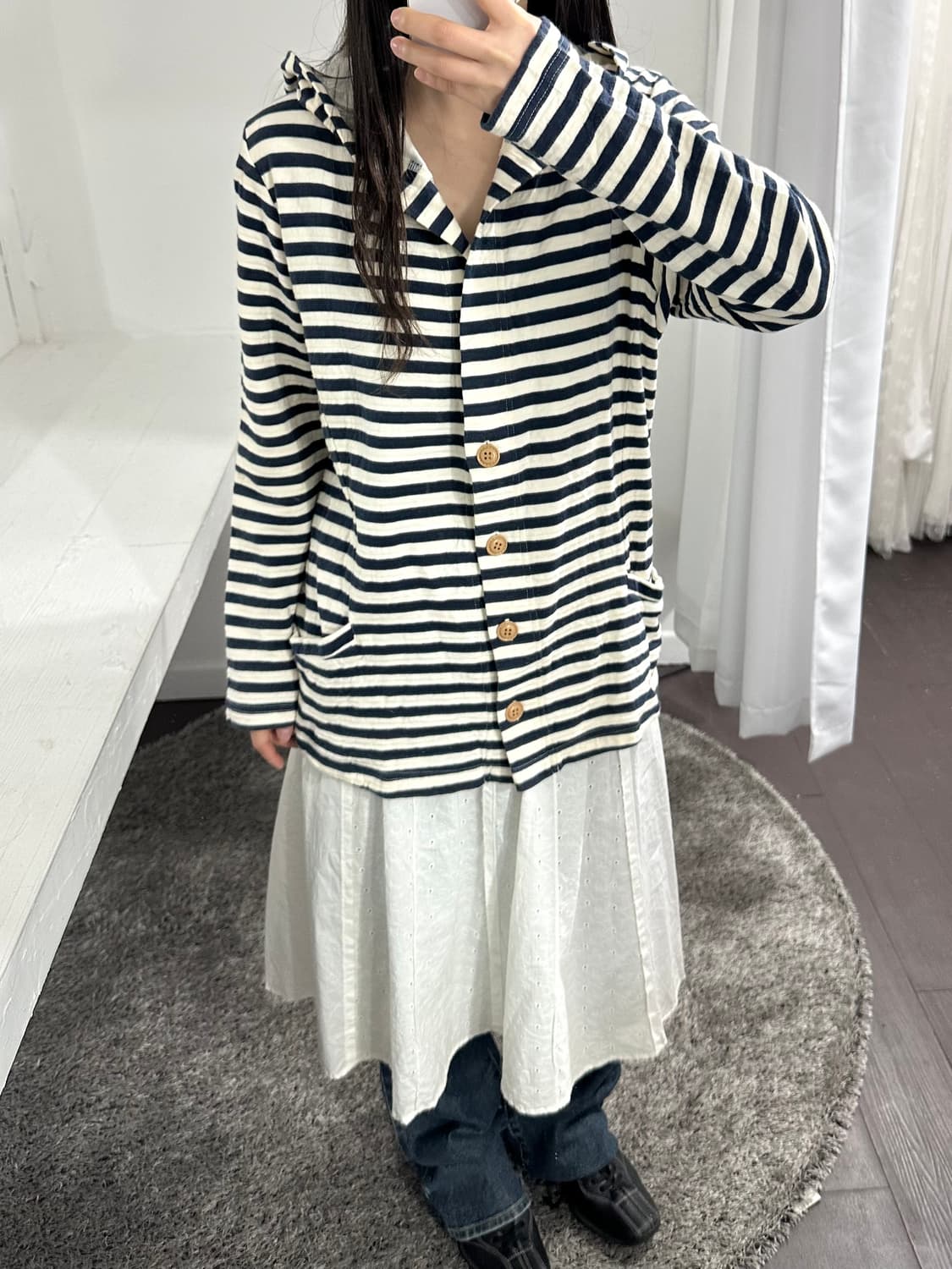 good day stripe hood cardigan 상품이미지4
