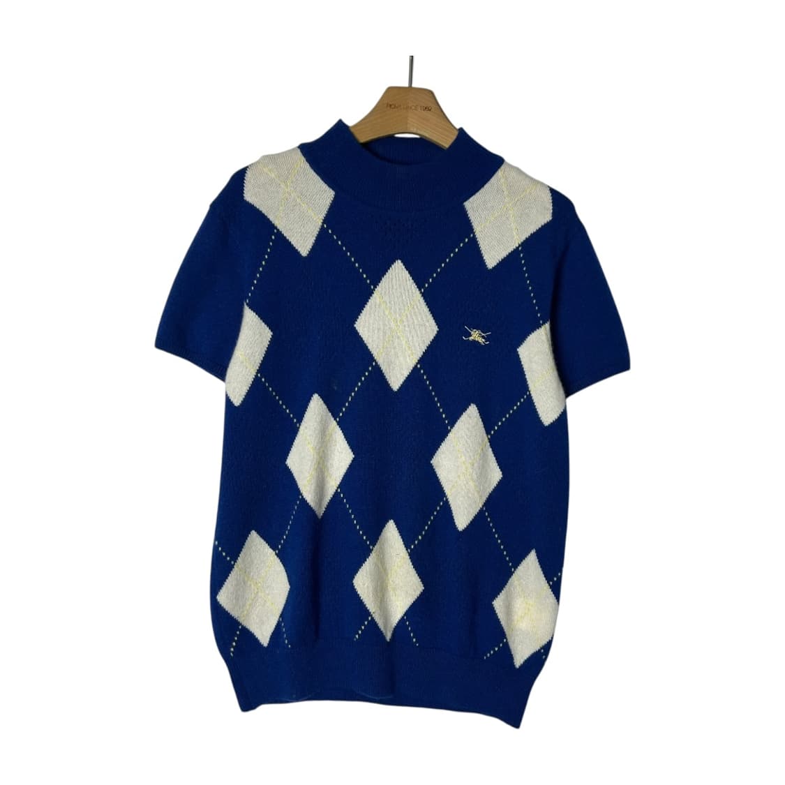 [BURBERRY] 버버리 골프 아가일 반팔 하이넥 니트 상품이미지1