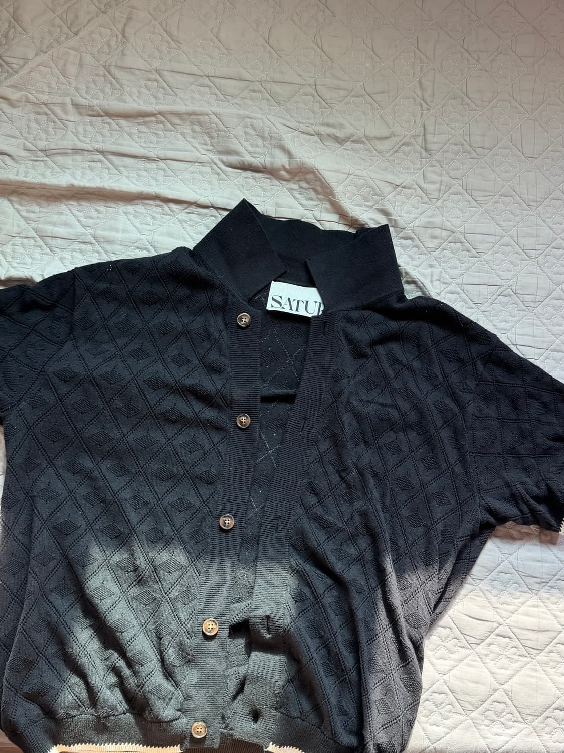 Satur 케이블 카라 하프 니트 셔츠 L 상품이미지3