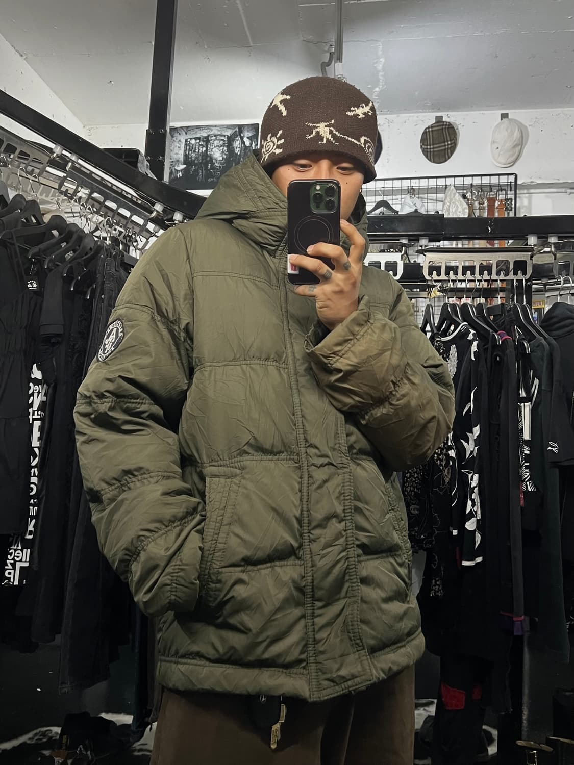 아베크롬비 패딩 카키 L 상품이미지1