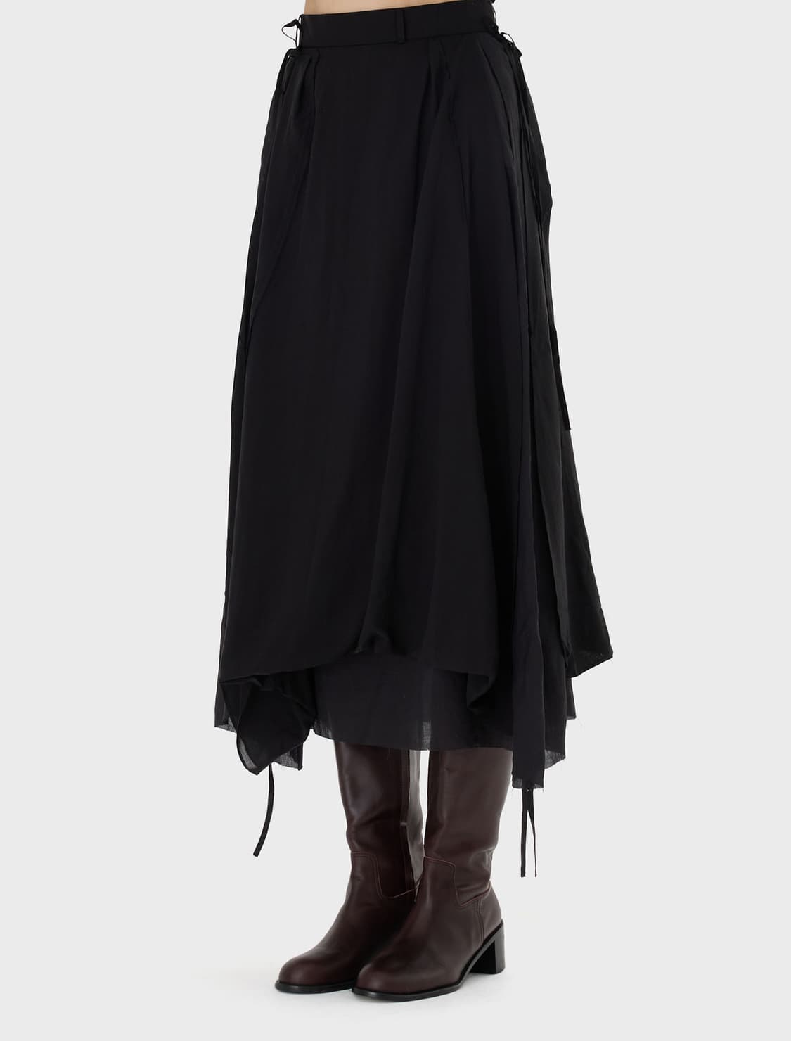 프로페서 이 드로우스트링 스커트 블랙 상품이미지2