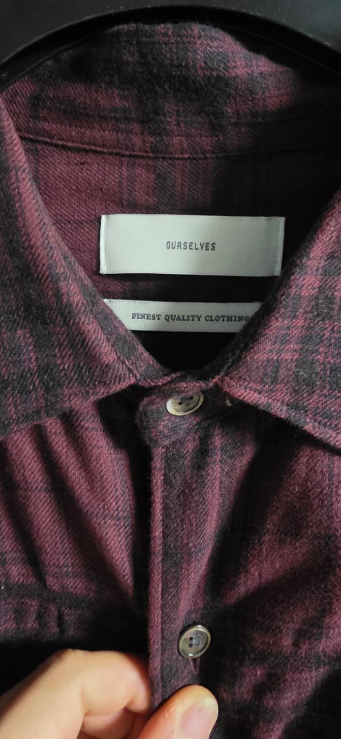 아워셀브스24fw 빈티지 체크셔츠 와인 상품이미지2