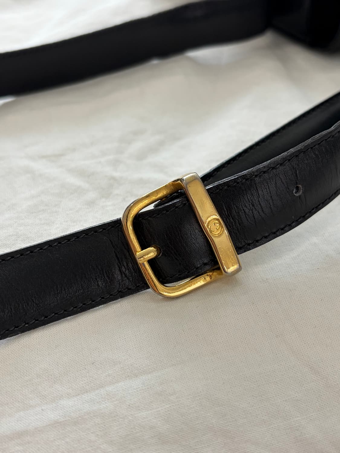 [Old Gucci] 인터로킹 레더 숄더백 블랙 상품이미지7