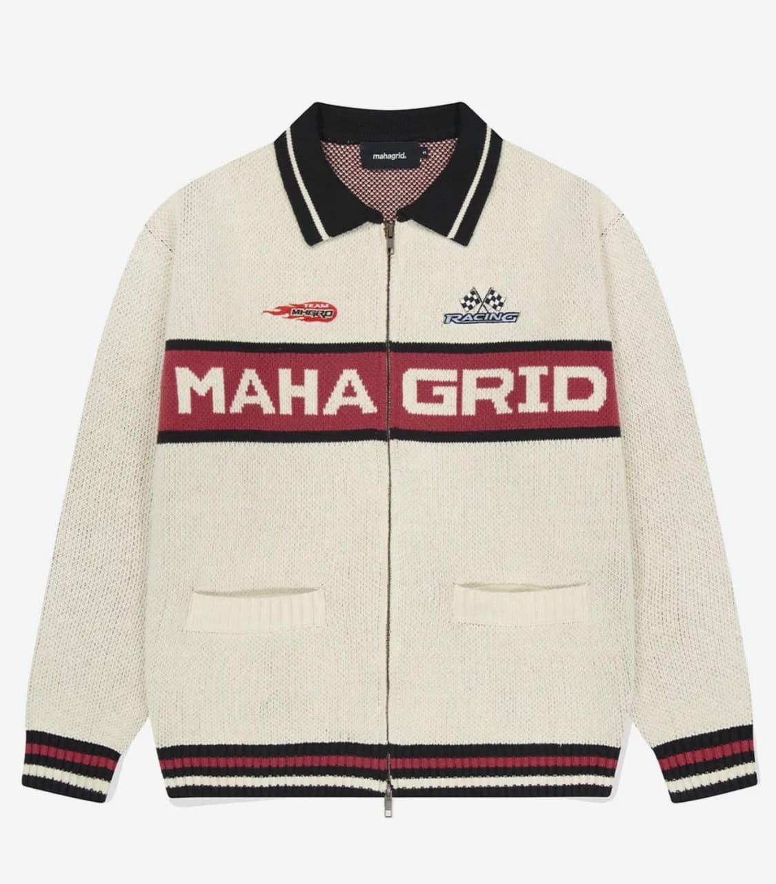 마하그리드 레이싱 집업 니트 가디건 상품이미지1